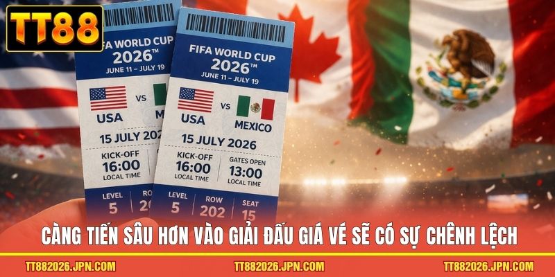 Vé Xem World Cup 2026 Chính Thức Cập Nhật Mới Nhất Tại TT88 2 Càng tiến sâu hơn vào giải đấu giá vé sẽ có sự chênh lệch